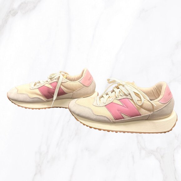 New Balance Women's 237 Beige/Pink Sneakers, Size 9 - Picture 4 of 10